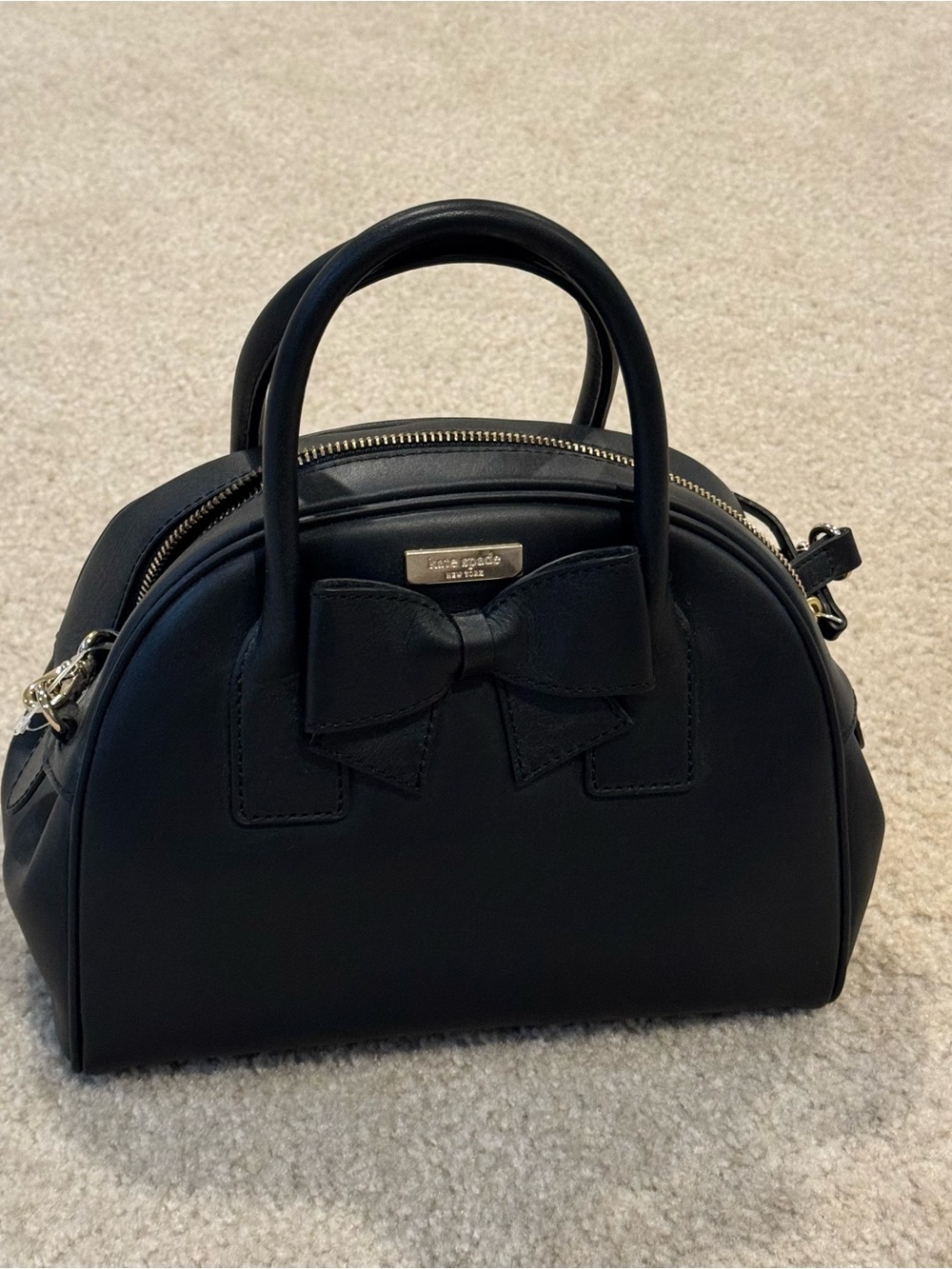 kate spade black bow dome mini satchel
